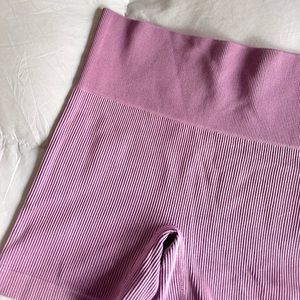 Lavender Ribbed Biker Shorts